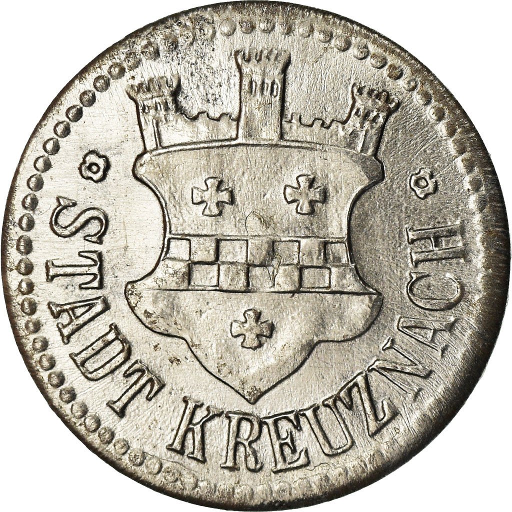 Coin, Germany, Notgeld, Kreuznach, 10 Pfennig, AU(55-58), Iron