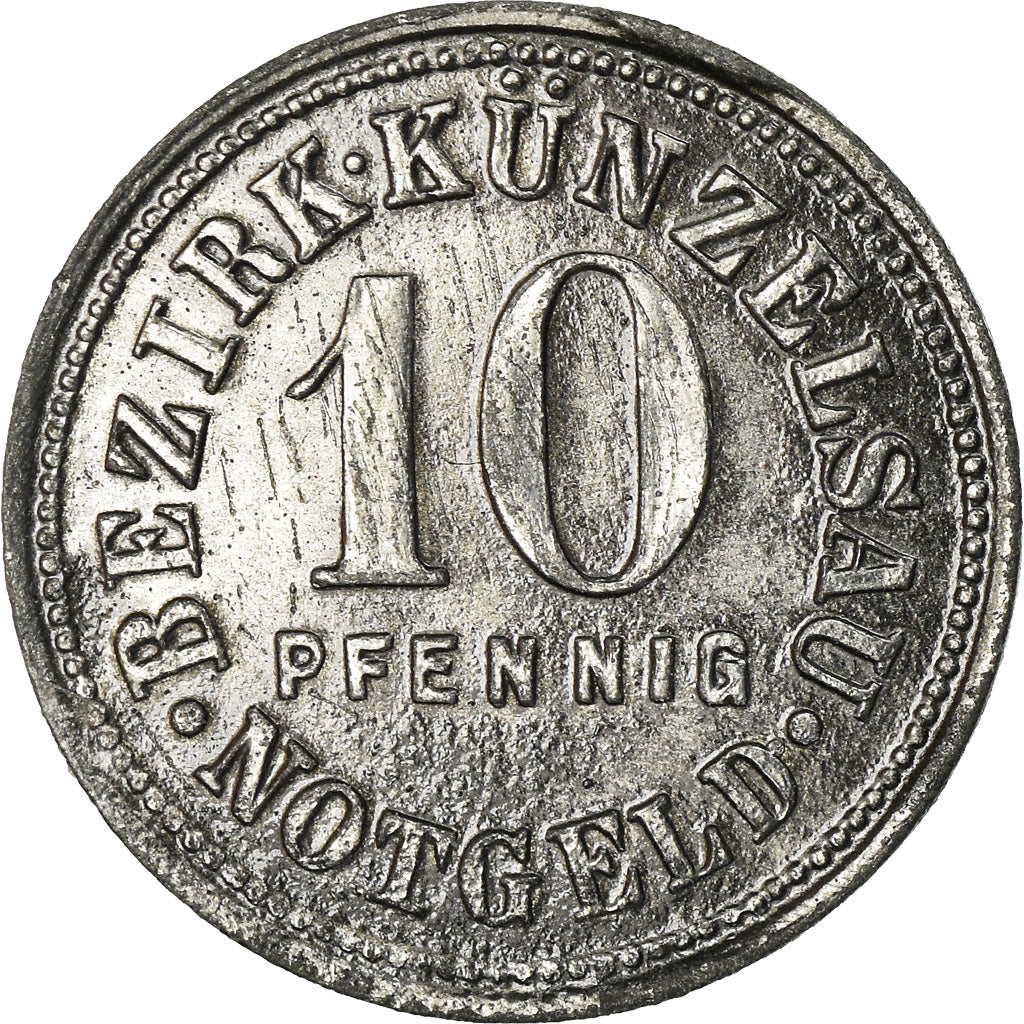 Moneta, Niemcy, Notgeld, Künzelsau, 10 Pfennig, 1917, AU(50-53), Cynk