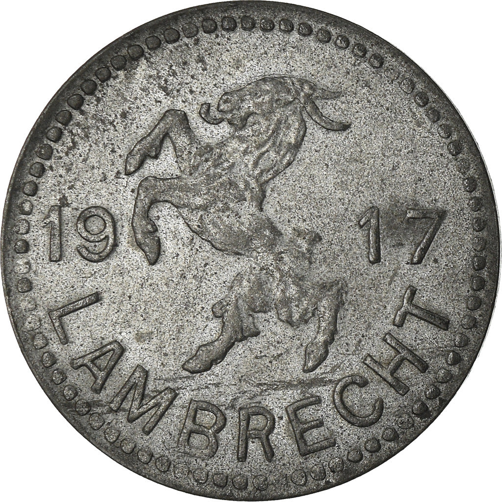 Coin, Germany, Kriegsgeld, Lambrecht, 10 Pfennig, 1917, EF(40-45), Zinc