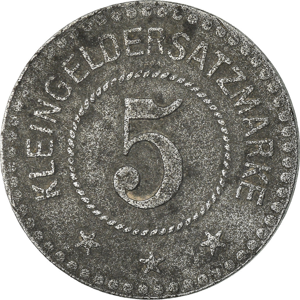 Coin, Germany, Kleingeldersatzmarke, Landau, 5 Pfennig, 1919, EF(40-45), Zinc