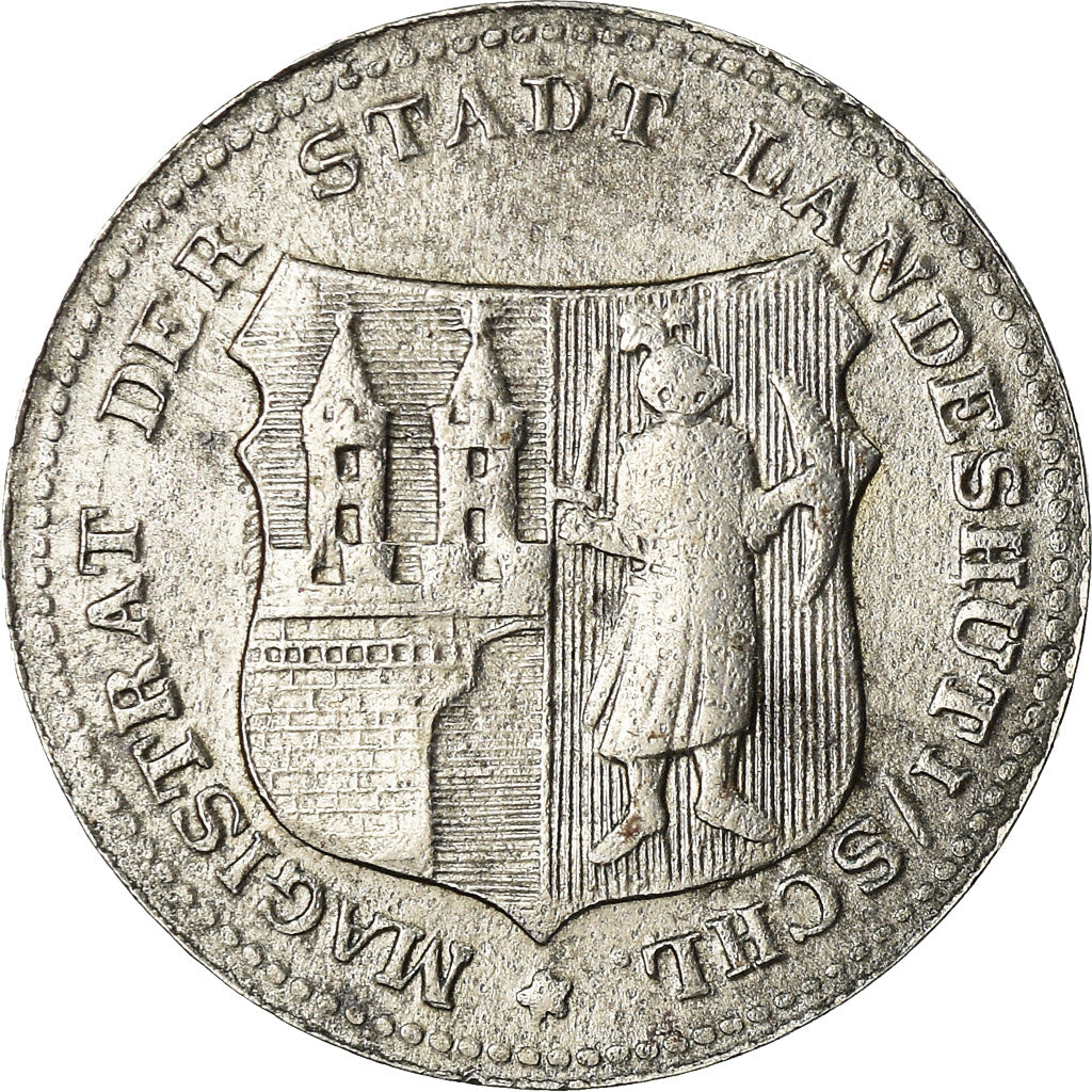 Coin, Germany, Kleingeldersatzmarke, Landeshut, 5 Pfennig, EF(40-45), Iron