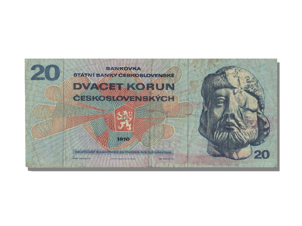 Czechoslovakia, 20 Korun, 1970, KM #92, UNC(63), F24