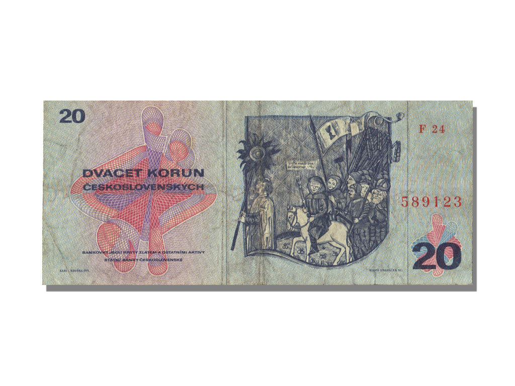 Czechoslovakia, 20 Korun, 1970, KM #92, UNC(63), F24