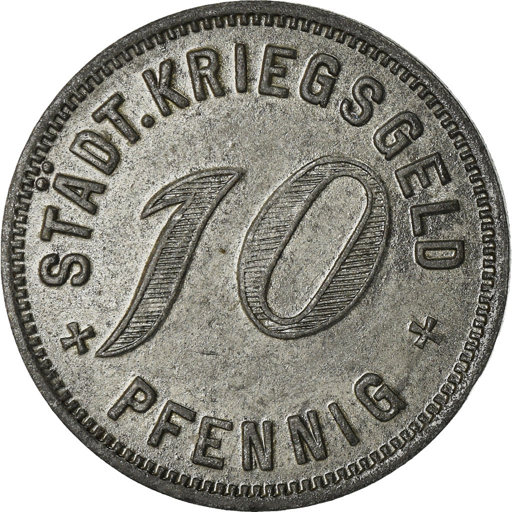 Coin, Germany, Kriegsgeld, Kirchheim, 10 Pfennig, 1917, AU(55-58), Iron