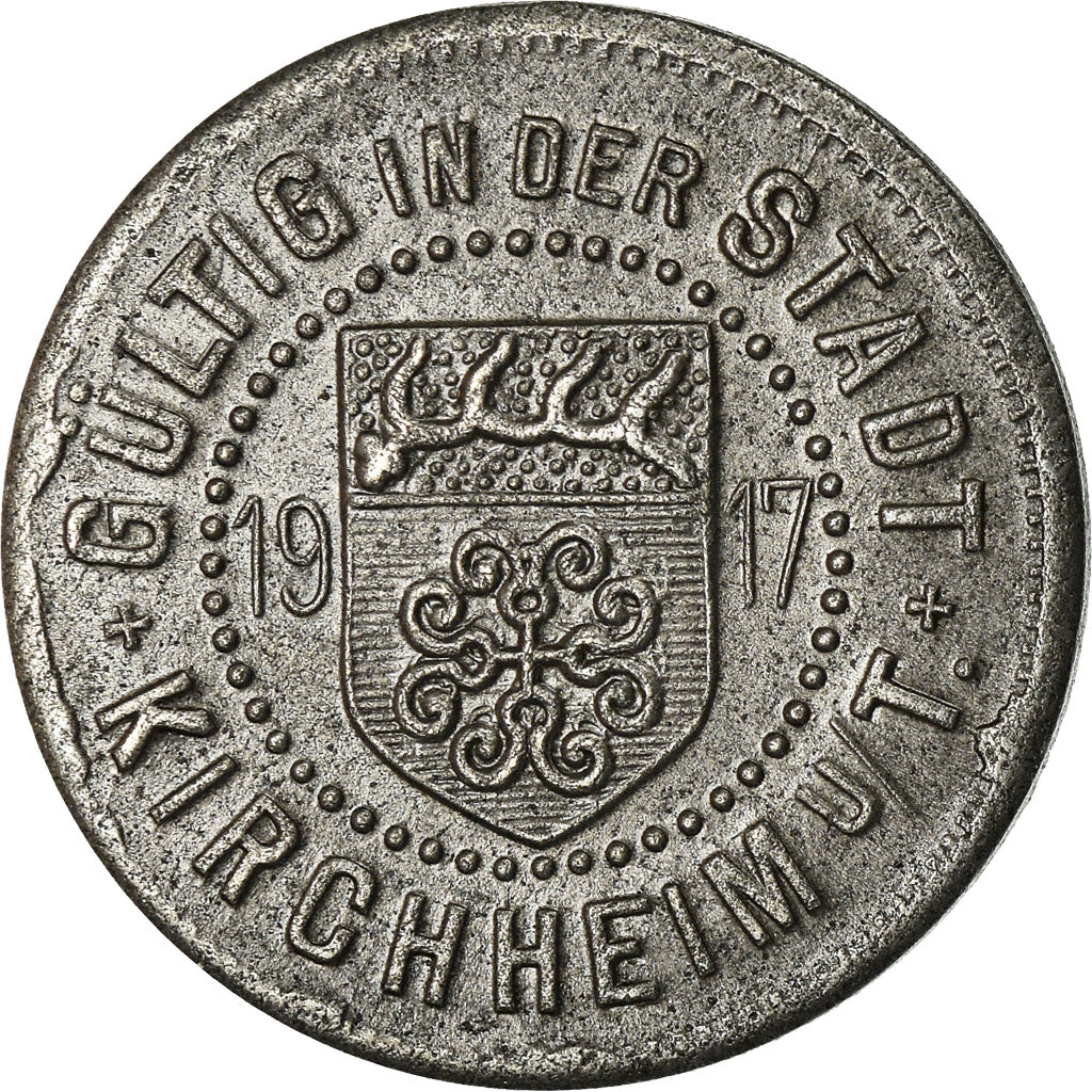 Monnaie, Allemagne, Kriegsgeld, Kirchheim, 10 Pfennig, 1917, SUP, Iron