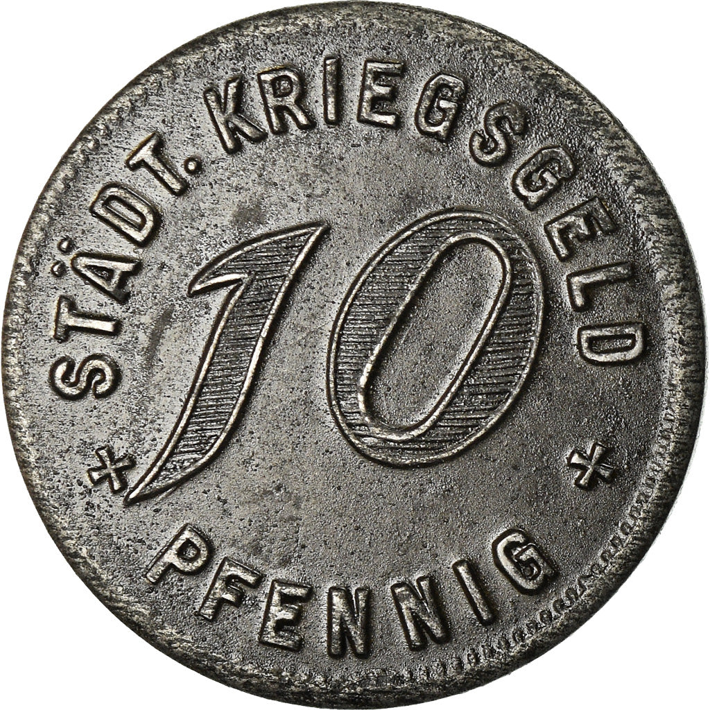 Coin, Germany, Kriegsgeld, Kirchheim, 10 Pfennig, AU(55-58), Iron