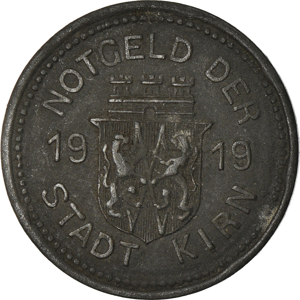 Coin, Germany, Kriegsgeldersatzmarke, Kirn, 10 Pfennig, 1919, EF(40-45), Zinc