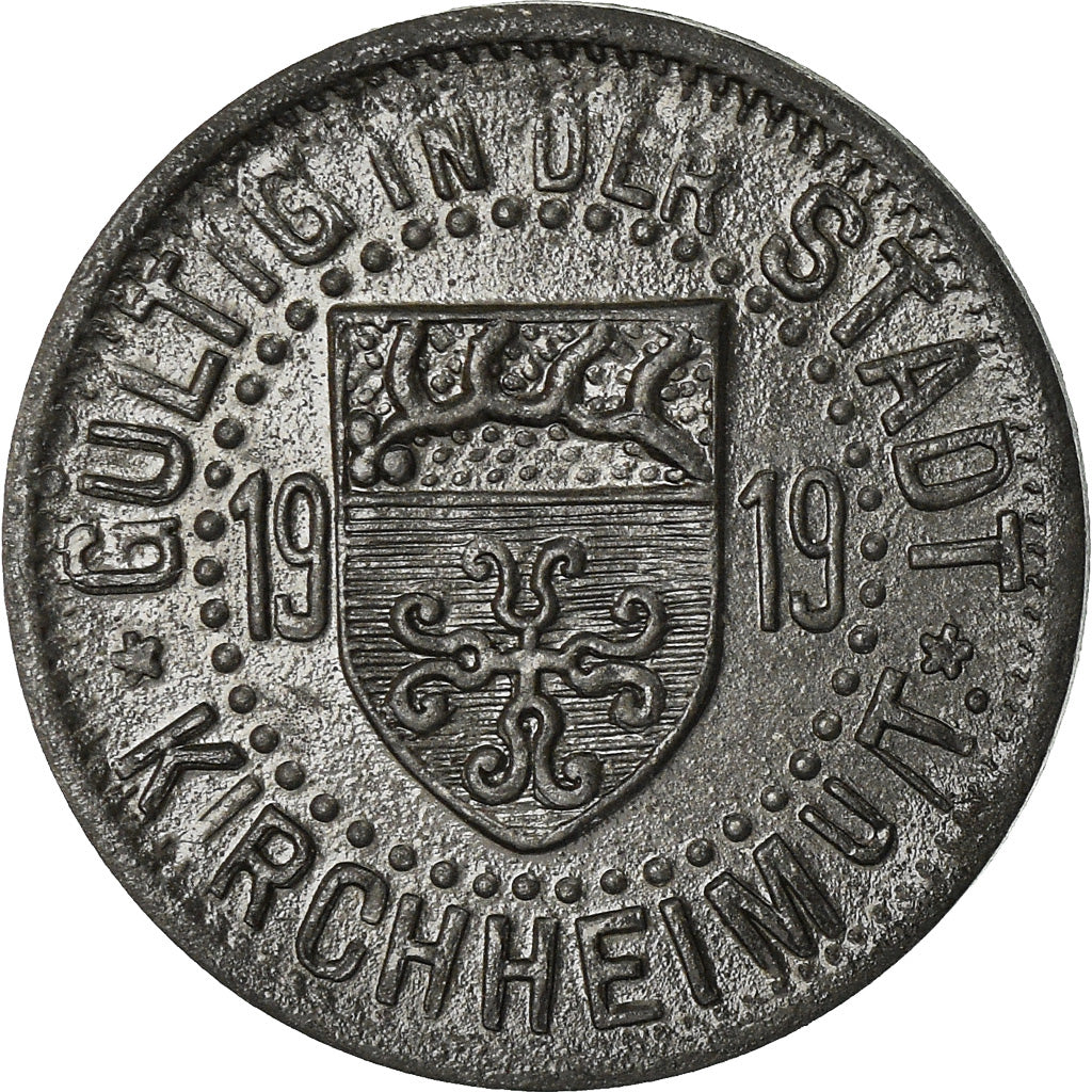 Coin, Germany, Kriegsgeld, Kirchheim, 5 Pfennig, 1919, AU(55-58), Zinc