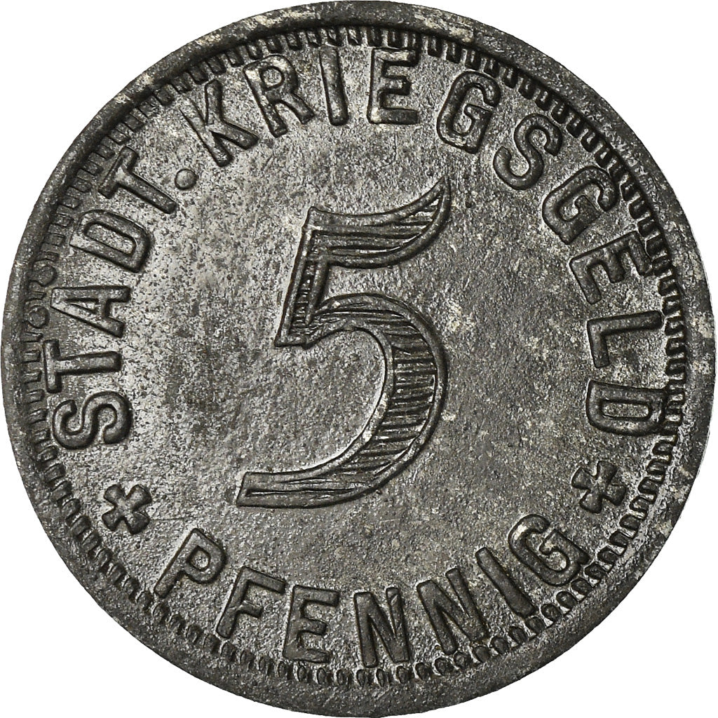 Coin, Germany, Kriegsgeld, Kirchheim, 5 Pfennig, 1919, AU(55-58), Zinc