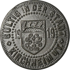 Coin, Germany, Kriegsgeld, Kirchheim, 10 Pfennig, 1919, AU(55-58), Zinc