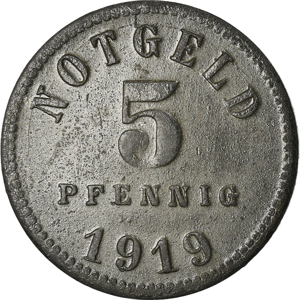 Coin, Germany, Notgeld, Kissingen, 5 Pfennig, 1919, EF(40-45), Zinc