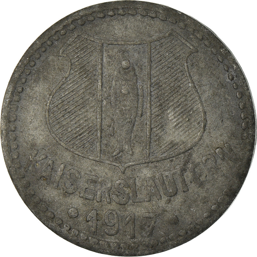 Coin, Germany, Kriegsgeld, Kaiserlautern, 10 Pfennig, 1917, EF(40-45), Zinc