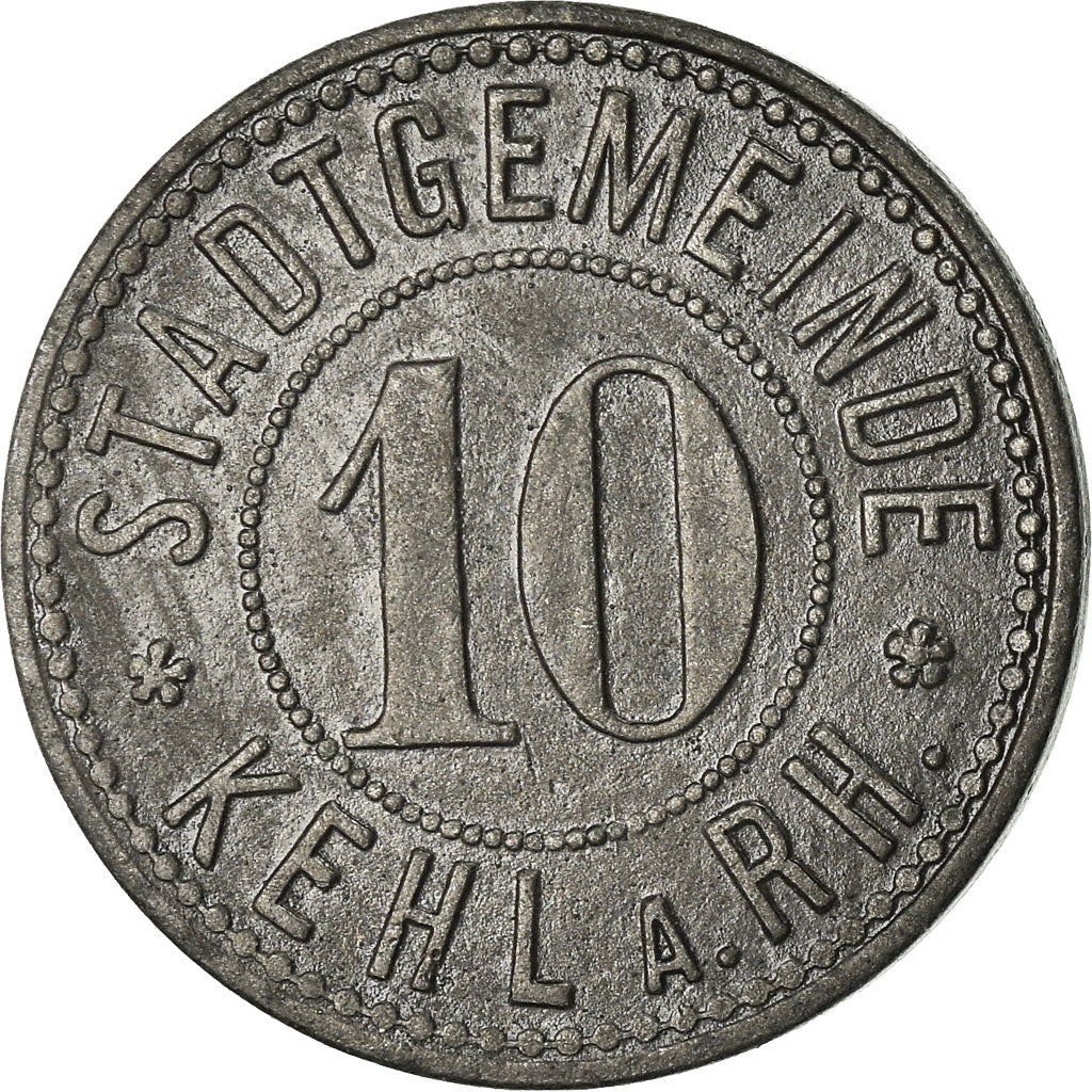 Monnaie, Allemagne, Kleingeldersatz, Kehl am Rhein, 10 Pfennig, TTB+, Zinc