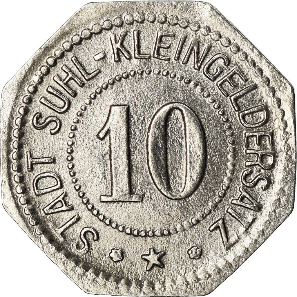 Coin, Germany, Kleingeldersatz, Suhl, 10 Pfennig, AU(55-58), Iron
