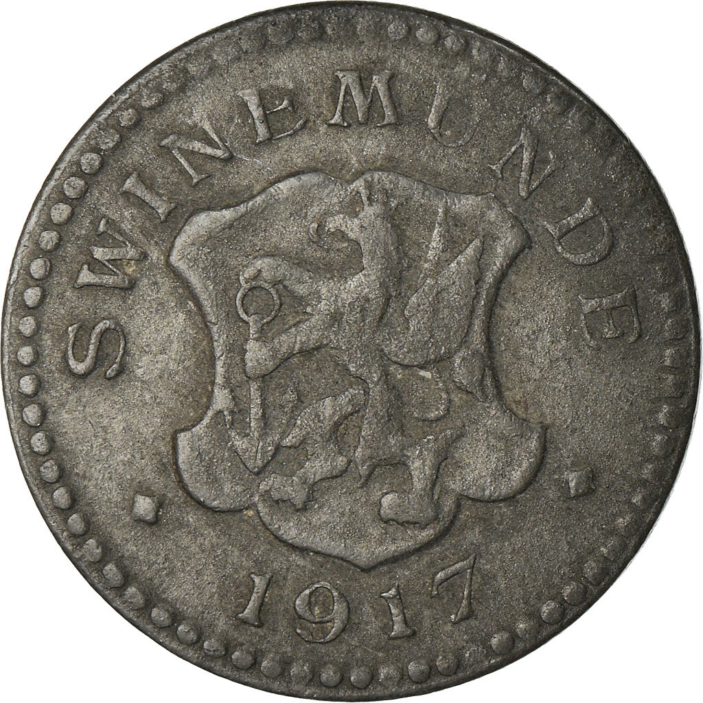 Coin, Germany, Kriegsgeld, Swinemünde, 10 Pfennig, 1917, EF(40-45), Zinc