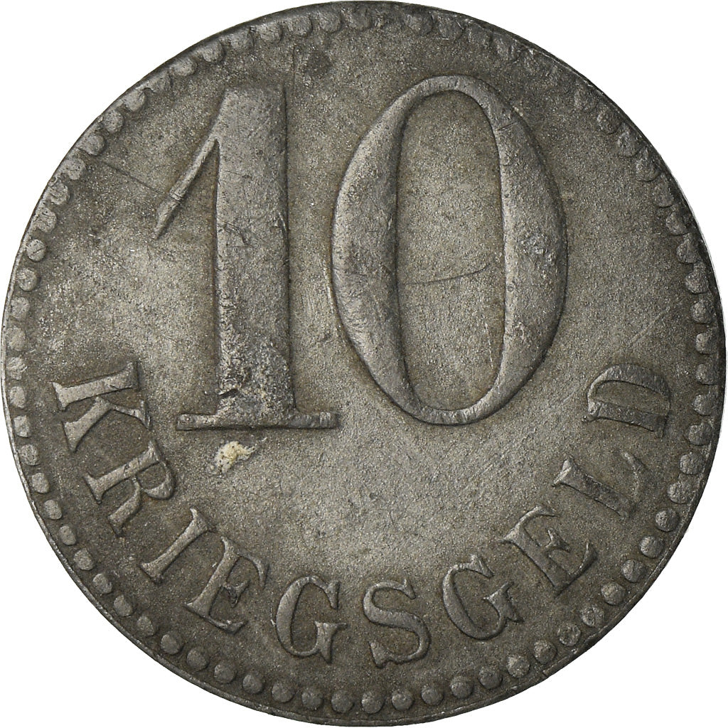 Coin, Germany, Kriegsgeld, Swinemünde, 10 Pfennig, 1917, EF(40-45), Zinc