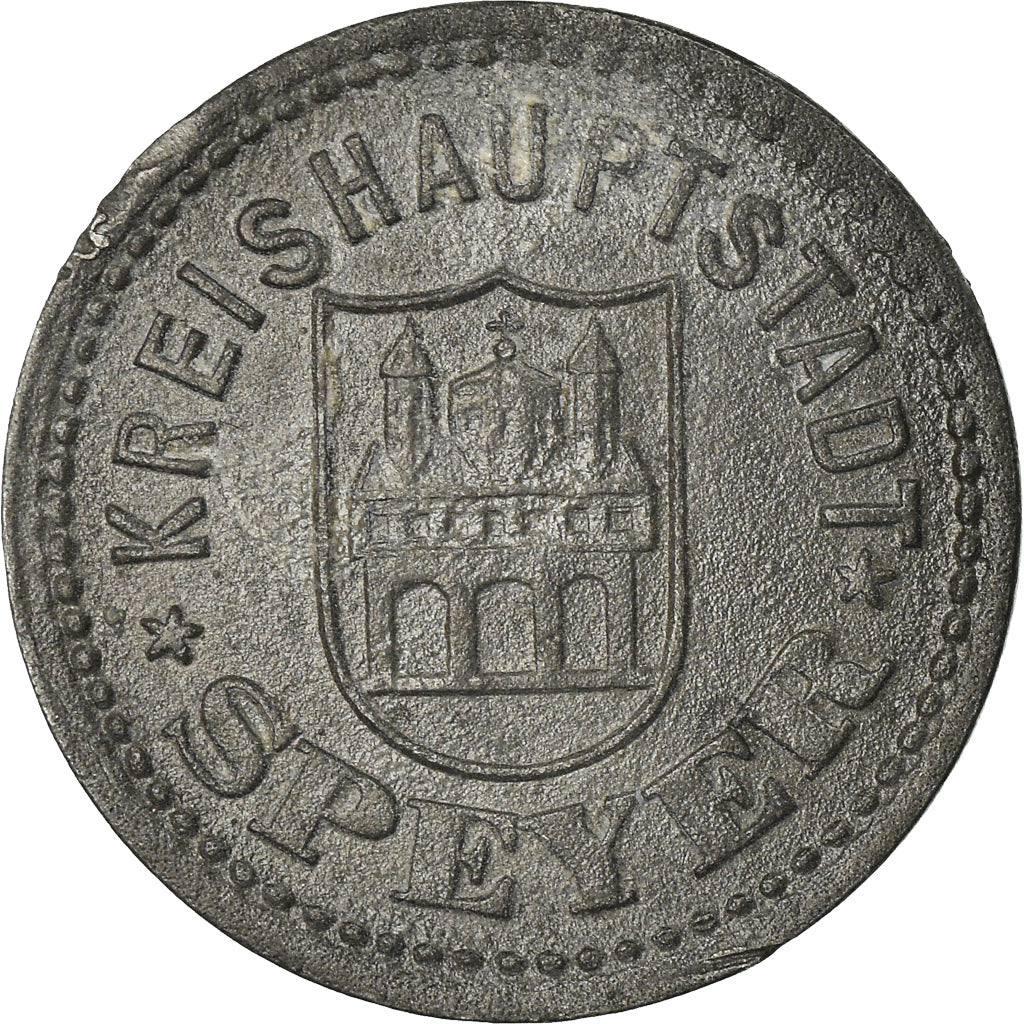Coin, Germany, Kriegsnotgeld, Speyer, 10 Pfennig, 1917, AU(50-53), Zinc