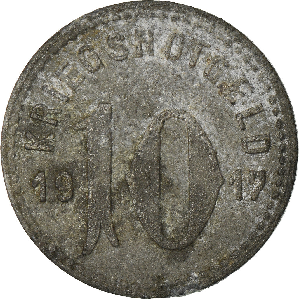 Coin, Germany, Kriegsnotgeld, Speyer, 10 Pfennig, 1917, EF(40-45), Zinc