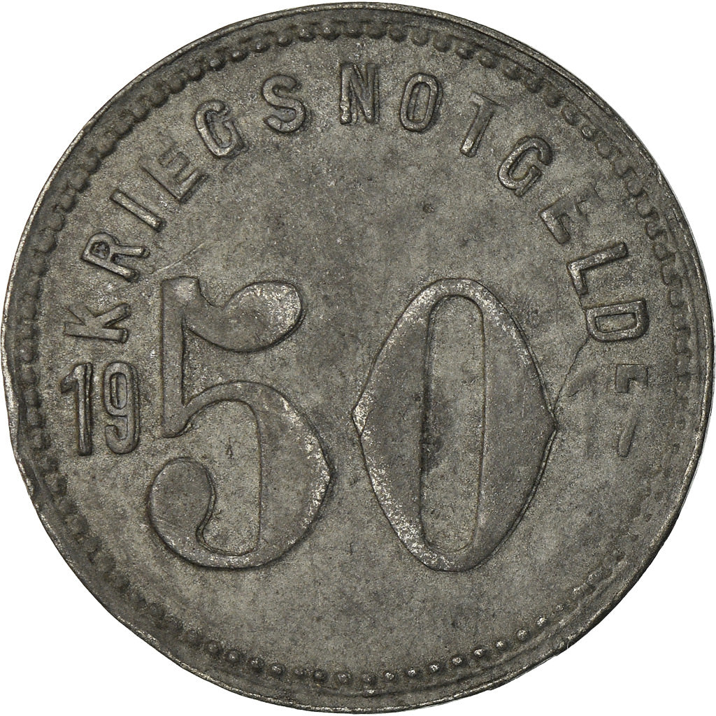 Coin, Germany, Kriegsnotgeld, Speyer, 50 Pfennig, 1917, AU(50-53), Zinc