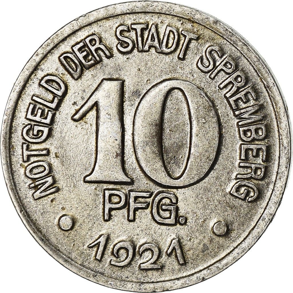 Coin, Germany, Notgeld, Spremberg, 10 Pfennig, 1921, AU(55-58), Iron
