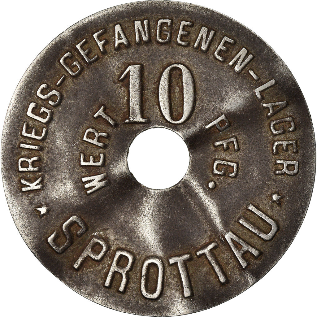 Coin, Germany, Kriegsgefangenenlager, Sprottau, 10 Pfennig, EF(40-45), Iron