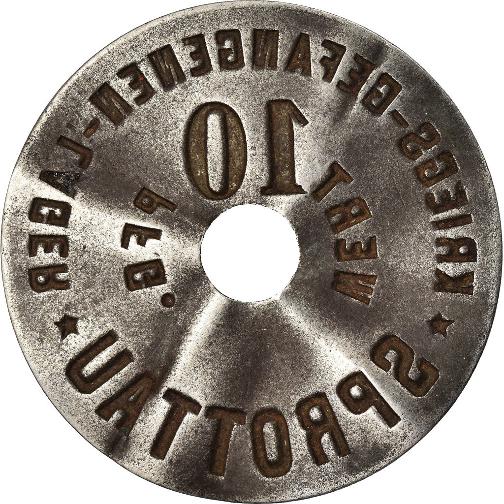 Coin, Germany, Kriegsgefangenenlager, Sprottau, 10 Pfennig, EF(40-45), Iron