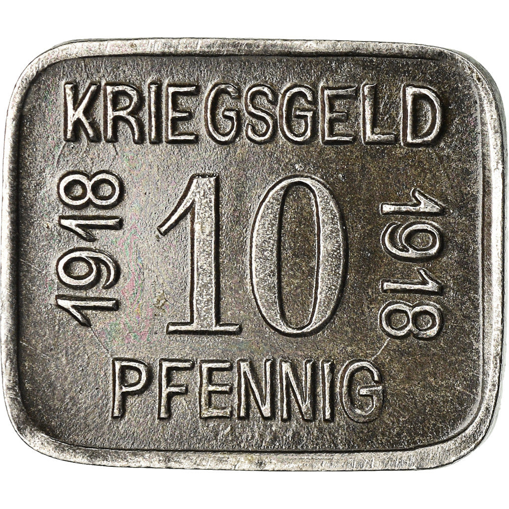 Moneta, Germania, Kriegsgeld, Sprottau, 10 Pfennig, 1918, BB+, Ferro