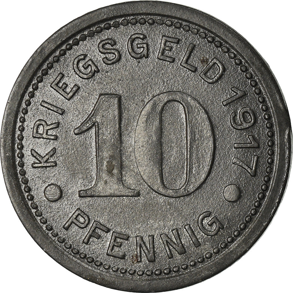 Coin, Germany, Kriegsgeld, Sterkrade, 10 Pfennig, 1917, AU(50-53), Zinc
