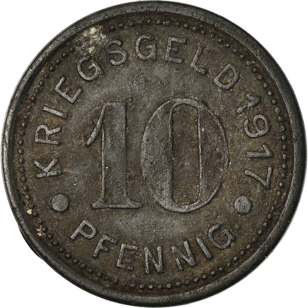 Moneda, Alemania, Kriegsgeld, Sterkrade, 10 Pfennig, 1917, MBC, Cinc