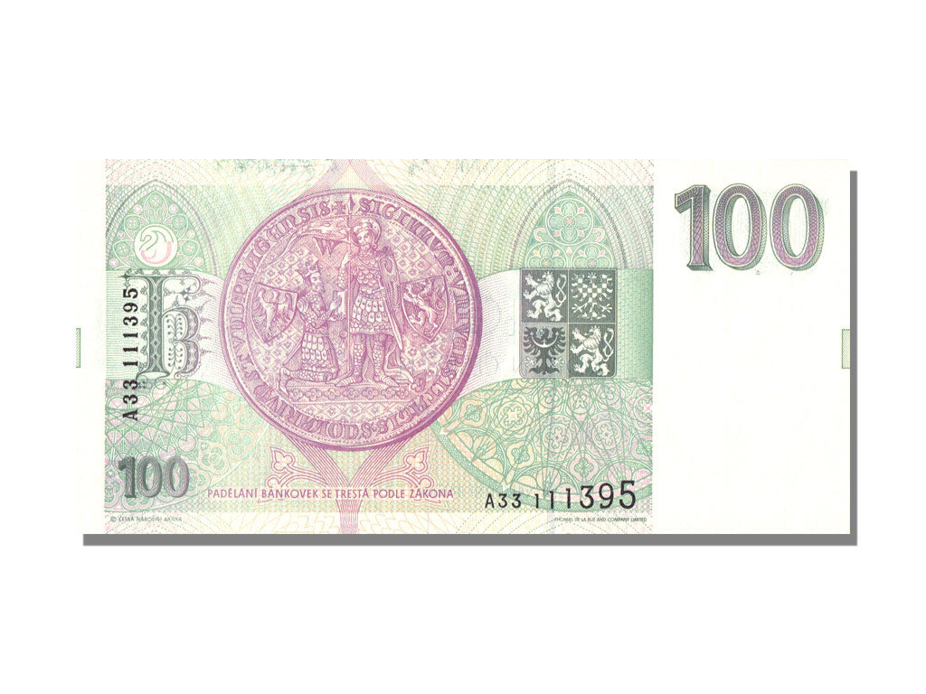 Czech Republic, 100 Korun, 1993, KM #5a, UNC(65-70), A33