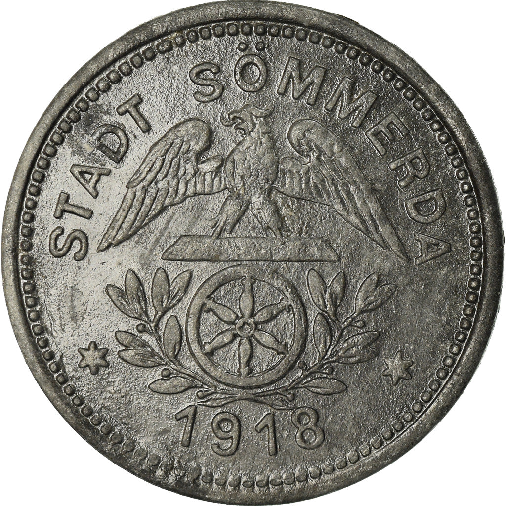 Coin, Germany, Kleingeldersatzmarke, Söemmerda, 50 Pfennig, EF(40-45), Zinc