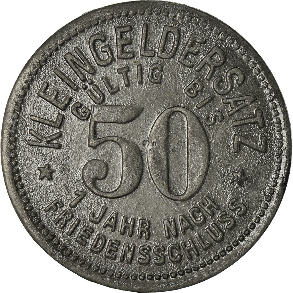 Coin, Germany, Kleingeldersatzmarke, Söemmerda, 50 Pfennig, EF(40-45), Zinc