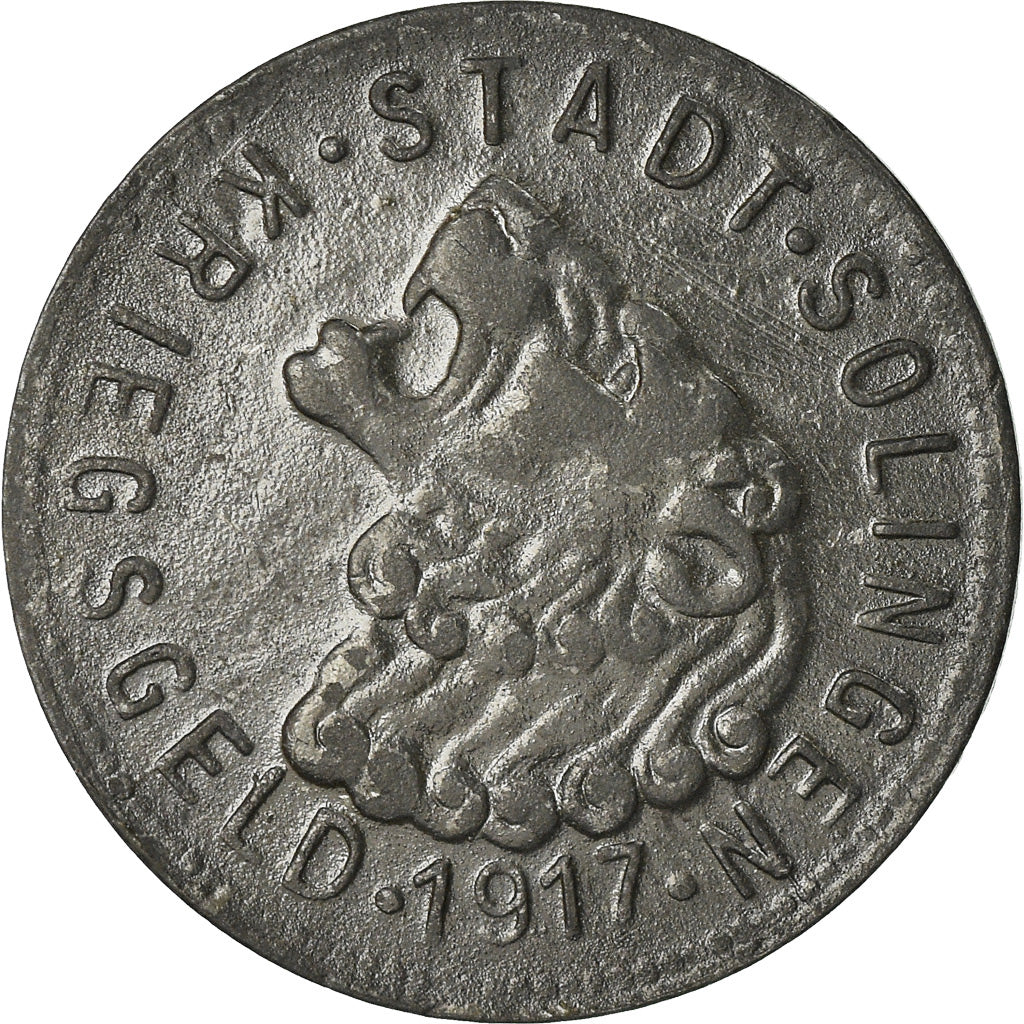 Coin, Germany, Kriegsgeld, Solingen, 50 Pfennig, 1917, EF(40-45), Zinc