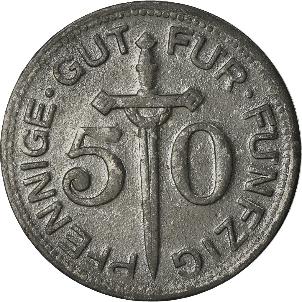 Coin, Germany, Kriegsgeld, Solingen, 50 Pfennig, 1917, EF(40-45), Zinc