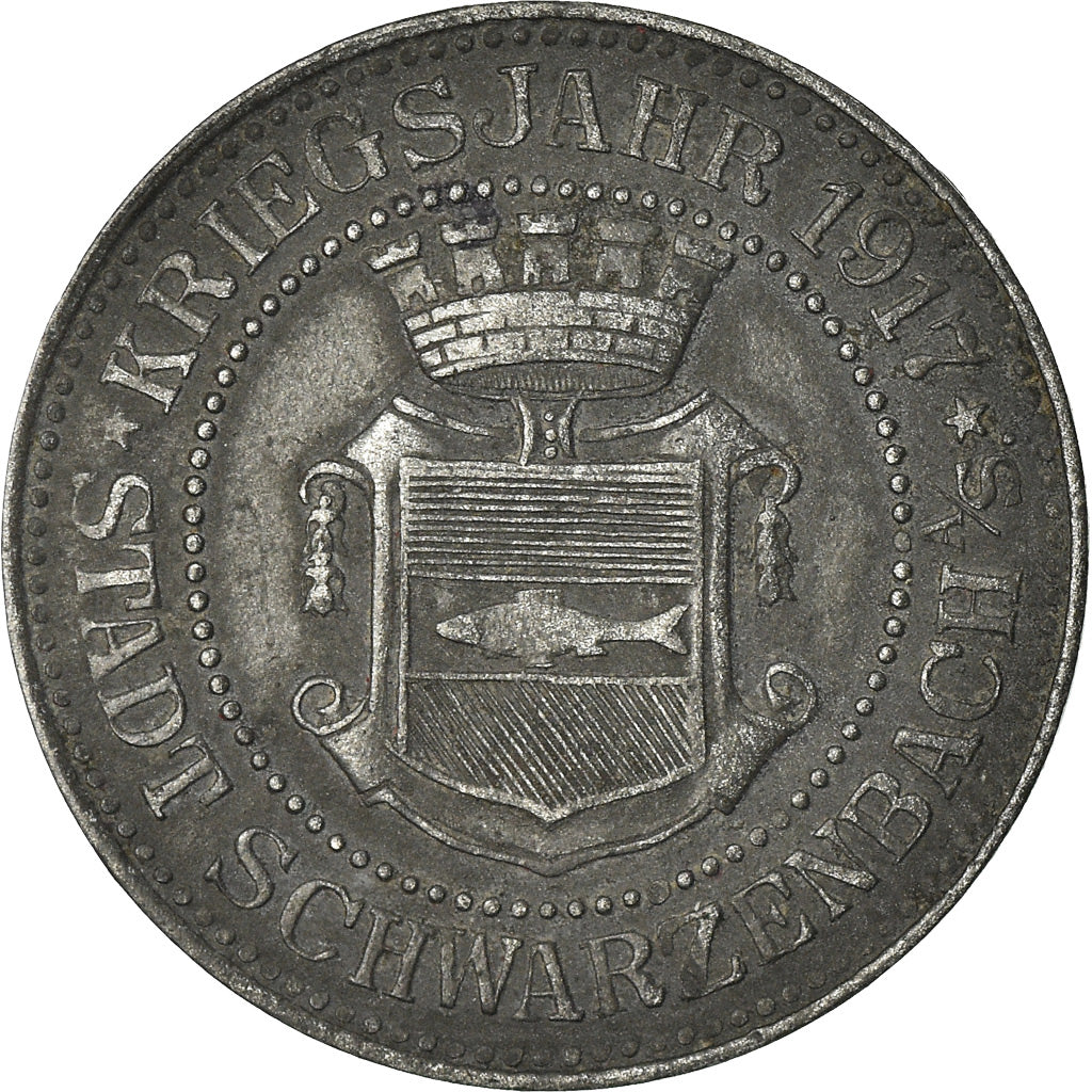 Coin, Germany, Kleingeldersatzmarke, Schwarzenbach, 10 Pfennig, 1917, EF(40-45)