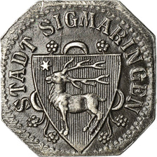 Coin, Germany, Kriegsgeld, Sigmaringen, 5 Pfennig, 1918, AU(50-53), Iron