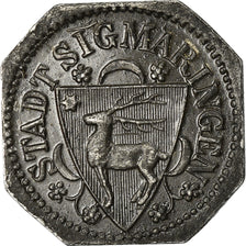 Coin, Germany, Kriegsgeld, Sigmaringen, 10 Pfennig, 1918, AU(50-53), Iron