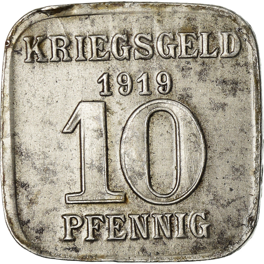 Coin, Germany, Kriegsgeld, Neuwied am Rhein, 10 Pfennig, 1919, AU(50-53), Iron