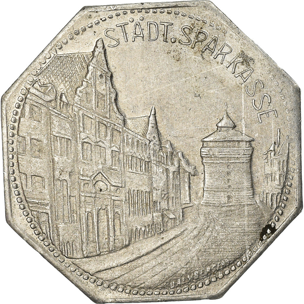 Coin, Germany, Strassenbahn, STÄDT SPARKASSE, Nürnberg-Fürther, 20 Pfennig
