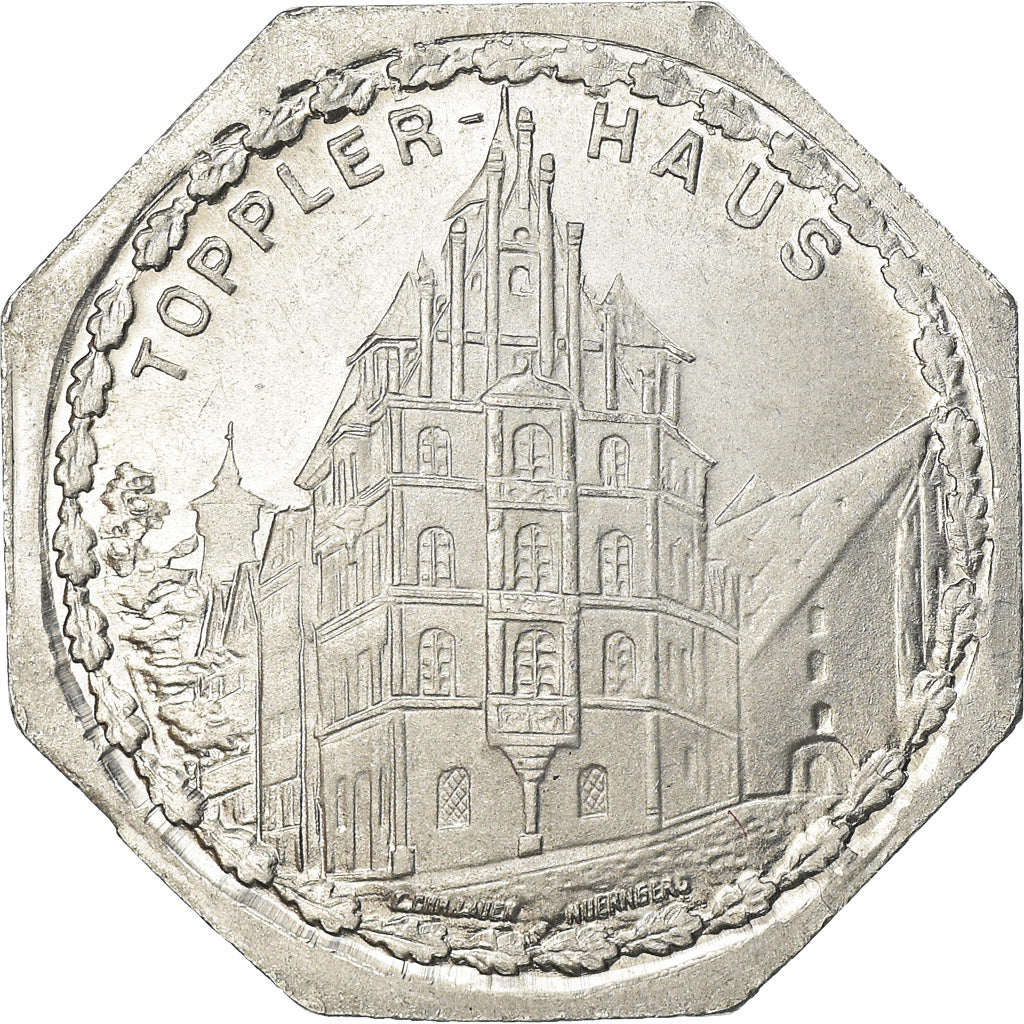 Münze, Deutschland, Strassenbahn, TOPPLER-HAUS, Nürnberg-Fürther, 20 Pfennig