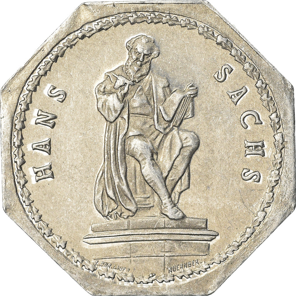 Moneda, Alemania, Strassenbahn, HANS SACHS, Nürnberg-Fürther, 20 Pfennig, SC