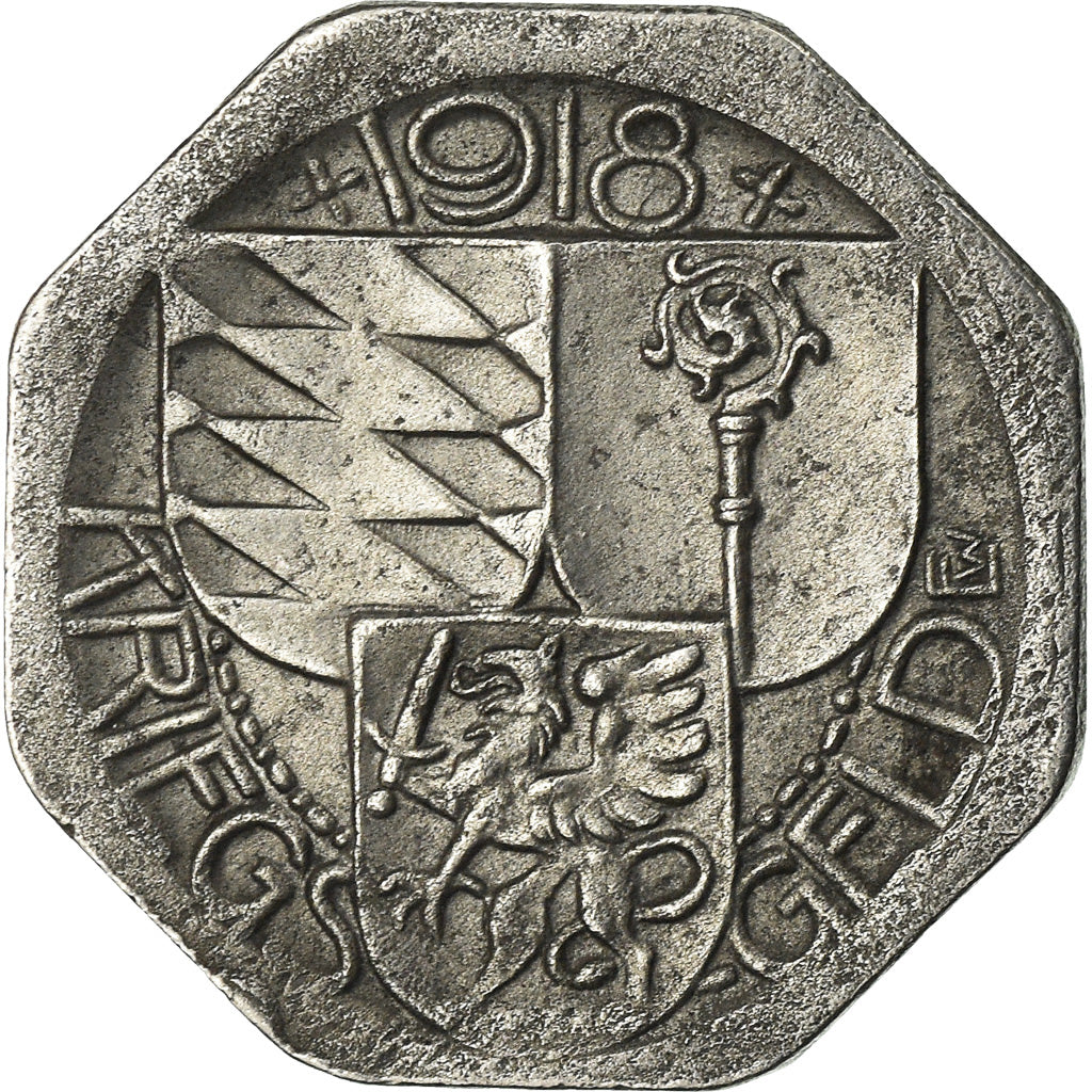 Coin, Germany, Kriegsgeld, Oberndorf, 5 Pfennig, 1918, AU(50-53), Iron