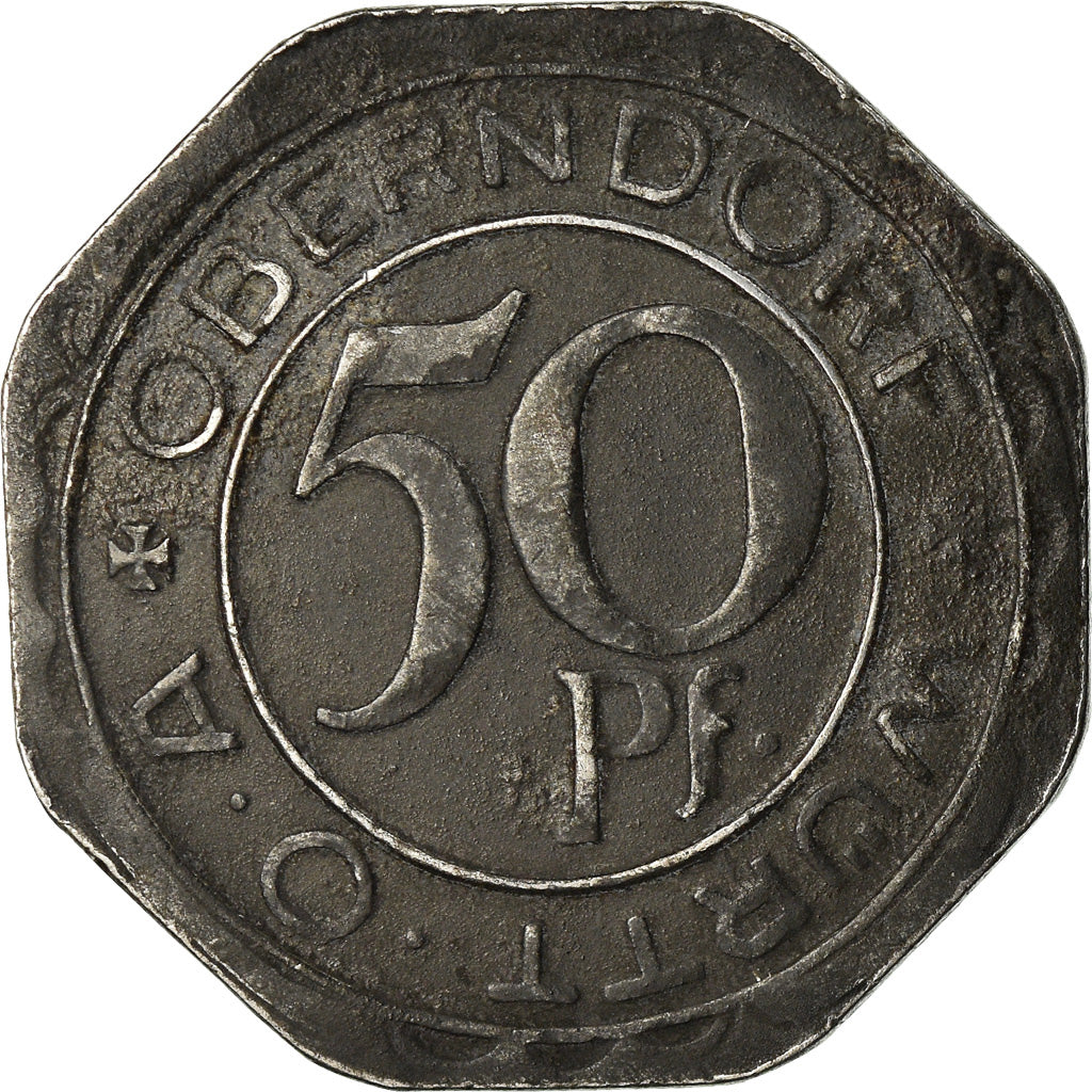 Coin, Germany, Kriegsgeld, Oberndorf, 50 Pfennig, 1918, EF(40-45), Iron