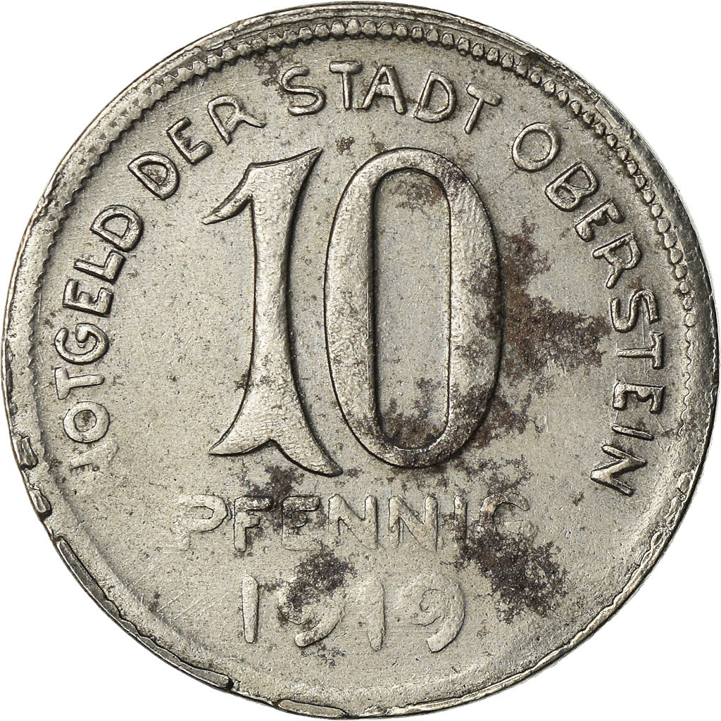 Coin, Germany, Notgeld, Oberstein, 10 Pfennig, 1919, EF(40-45), Iron