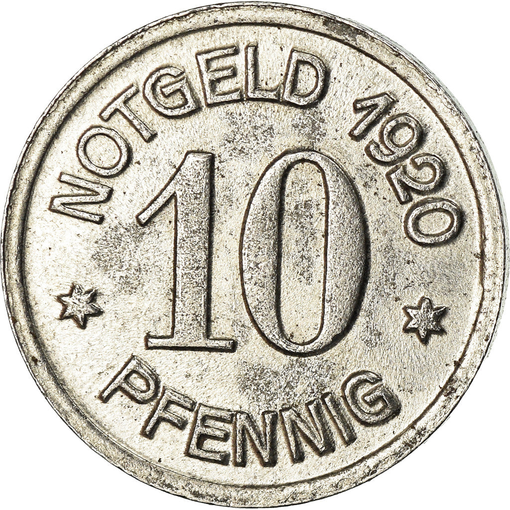 Coin, Germany, Notgeld, Oels, 10 Pfennig, 1920, AU(55-58), Iron