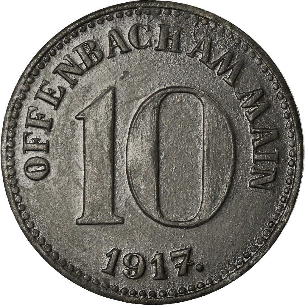 Coin, Germany, Notgeld, Offenbach am Main, 10 Pfennig, 1917, EF(40-45), Zinc