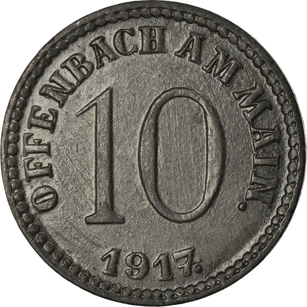 Coin, Germany, Notgeld, Offenbach am Main, 10 Pfennig, 1917, AU(50-53), Zinc