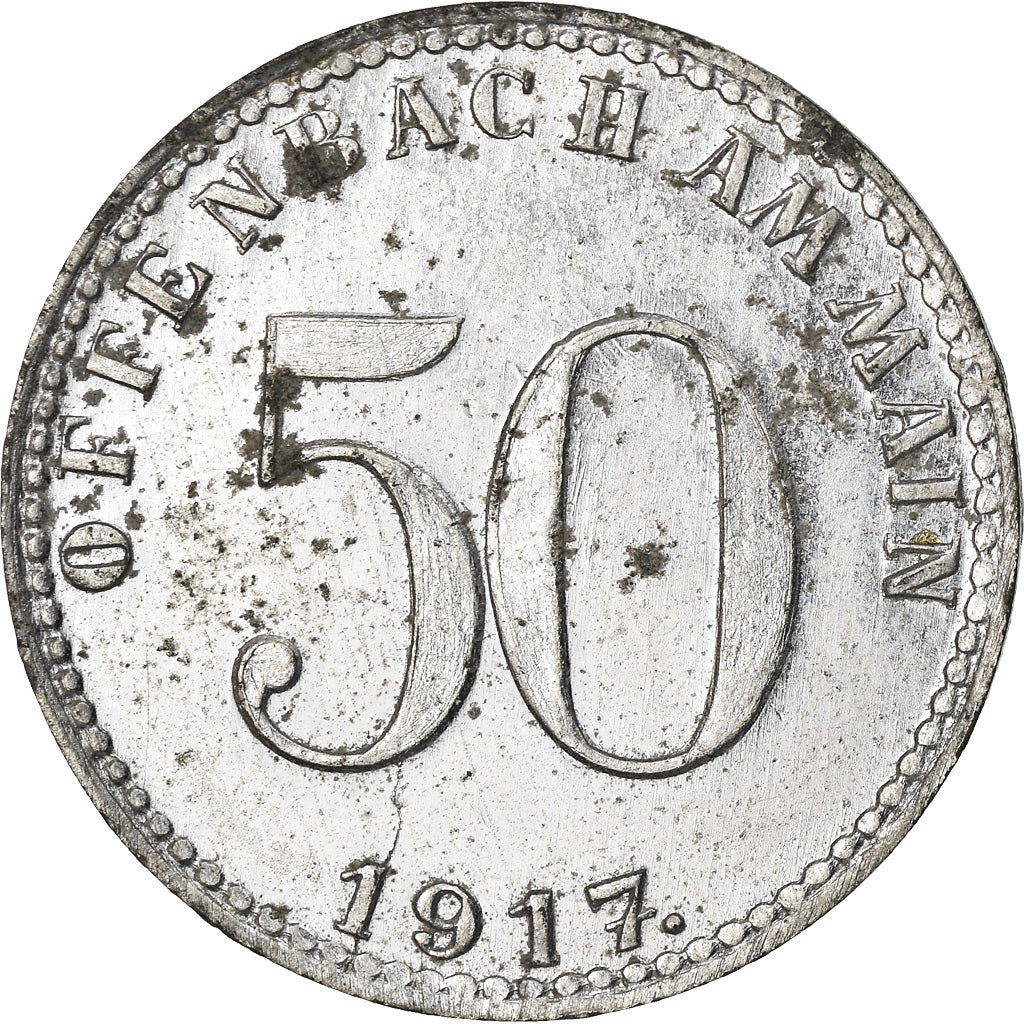 Coin, Germany, Notgeld, Offenbach am Main, 50 Pfennig, 1917, AU(50-53), Nickel