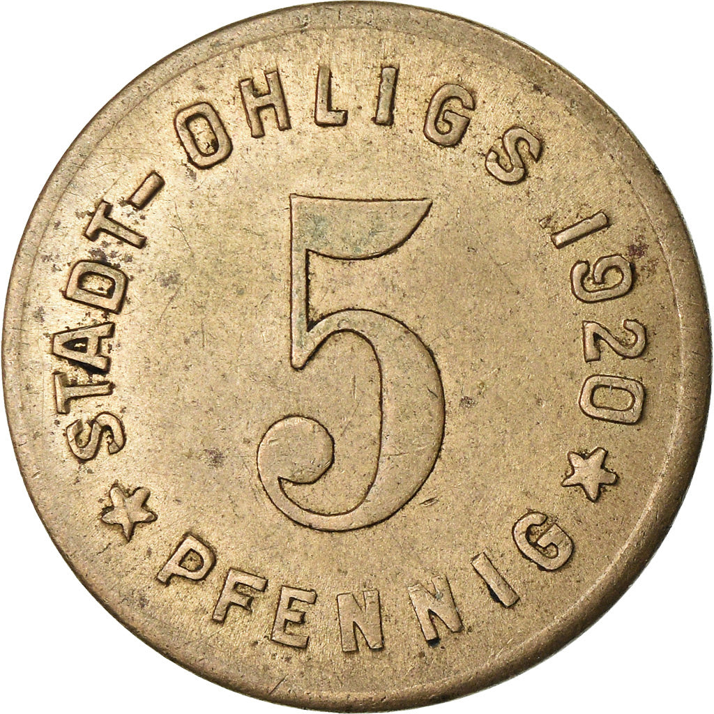 Coin, Germany, Notgeld, Ohligs, 5 Pfennig, 1920, AU(55-58), Iron