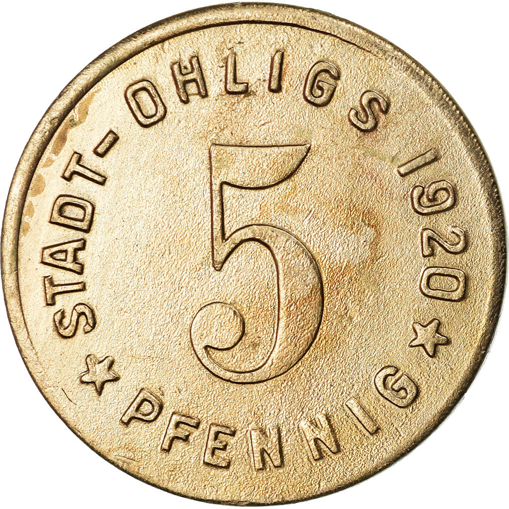 Coin, Germany, Notgeld, Ohligs, 5 Pfennig, 1920, AU(55-58), Iron
